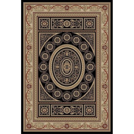 RLM DISTRIBUTION 7 ft. 10 in. x 9 ft. 10 in. Jewel Aubusson - Black HO2545853